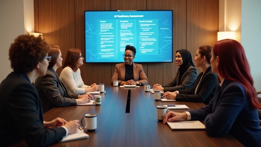Executive immersion session with diverse healthcare professionals around a conference table